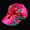 Womens Flower Embroidery Sun Hat Vintage Breathable Adjustable Summer Baseball Cap - #6