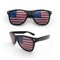 American Flag US Patriotic Design Plastic Shutter Glasses Shades Sunglasses for Independence Day Party Decoration - Black