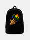 Women Nylon Colorful Cartoon Rainbow Large Capacity Backpack - 15
