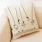 Concise Style Flower Pattern Square Cotton Linen Cushion Cover Car and House Decoration Pillowcase - E