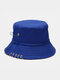 Unisex Foldable Pin Decor Cool Fashion Sunshade Bucket Hat Couple Hat - Blue