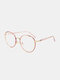 Unisex Metal Big Round Frame Casual Outdoor Anti-Blue Glasses - Pink