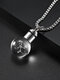 Trendy Spherical-shaped Twelve Constellation Luminous Pendant Glass Stainless Steel Necklace - #09