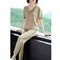 Casual  Sports Suit Women's Short-sleeved Sweater Western-style Two-piece Suit - Apricot
