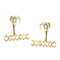 Luxury Pearl Rhinestones Silver Earrings Fashion Ear Jacket Stud Cute Earrings Gift for Girls Women - Gold