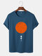 Mens Sun & Planet Graphic Printed Casual Everyday Cotton T-shirts - Navy