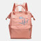 Women Anti theft Waterproof Embroidery Casual Backpack School Bag - Pink