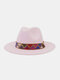 JASSY Men's Felt Fashion Outdoor Casual Sunshade Flat Brim Hat Fedora Hat Bucket Hat - #07