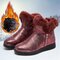 Bling Round Toe Comfort Warm Winter Snow Boots - Red