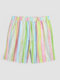 Men Rainbow Striped Print Wide Legged Water Resistant Board Shorts - Rainbow