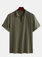 Mens Cotton Ethnic V-Neck Short Sleeve Casual T-Shirt - Brown