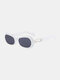 यूनिसेक्स मेटल टीआर ओवल फुल फ्रेम एंटी-पराबैंगनी फैशन फ्लैट धूप का चश्मा - सफेद