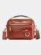 Men Genuine Leather Multifunction Multi-carry 6.5 Inch Phone Bag Crossbody Bag Waist Bag - Brown