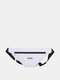Men Casual Faux Leather Waterproof Solid Color Triangle Crossbody Bag Sling Bag - White