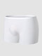 Men Ice Silk 3D Solid Seamless Shockproof Sports Legging Cozy Thin Boxers Briefs - White