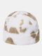 Men & Women Cow Pattern Casual Outdoor Warm Ski Hat Brimless Skull Cap - Khaki