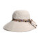 Sombrero de cubo casual reversible de ala ancha para mujeres - Beige