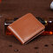 Men Genuine Leather Large Capacity Phone Bag Wallet - Brown