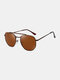 Unisex Metal Full Frame Double Bridge Polarized HD Anti-UV Sunglasses - #04
