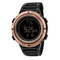 Sport Waterproof Digital Watch Stainless Steel Luminous Multifunctional Wrist Watch for Men - Rose Gold+Black