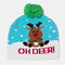 Christmas Snowman Elk Christmas Tree Cuffed Ball Knit Hat - #12