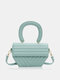 Women Synthetic Leather French Lingge Foreign Style Handbag Trend Simple Single Shoulder Bag Messenger Women's bag - Blue