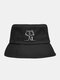 Collrown Unisex Cotton Cloth Cute Cat Pattern Casual Ourdoor Sunshade Foldable Flat Caps Bucket Hats - Black