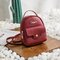  Women Large-Capacity Multi-Functional Pu Leather Backpack - Red
