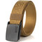 125cm Men Outdoor Nylon Canvas Belts Automatic Buckle No Hole Precise Fit Special Pattern Waist - Brown