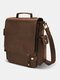 Vintage Waterproof Faux Fur Multifunction Multi-pockets Multi-card Slots Crossbody Bag Shoulder Bag - Brown