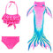 3Pcs Girls Mermaid Swimsuit Bikini Set For 4Y-13Y - 7