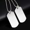 Stainless Steel Double Dog Tag Pendant Necklace Simple Classic Pure Color Chain Necklace for Men - Steel Color