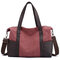 Women Canvas Durable Large Capacity Handbag Multi-function Leisure Crossbody Bag - Purple