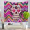 Halloween Home Decor Wall Hanging Tapestry Polyester Colorful Flower Skull Printed Yoga Mat Towel - #1