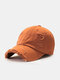 Unisex Cotton Distressed Ripped Hole Solid Color Trendy All-match Adjustable Outdoor Sunshade Peaked Caps Baseball Caps - Orange