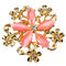 Broche de flor de cristal de liga de opala - Rosa vermelha
