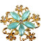 Broche de flor de cristal de liga de opala - Azul