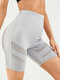 Tiktok Mesh Patched Stretch Sports Yoga Байкерские шорты Леггинсы - Серый