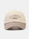 Unisex Cotton Letters Embroidery Color-match Patchwork All-match Sunscreen Baseball Cap - Khaki