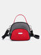 Women Waterproof Patchwork Handbag Crossbody Bag Satchel Bag - Red