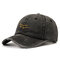 Unisex Retro Wild Embroidery Washed Denim Baseball Cap Cotton Outdoor Sunshade Adjustable Hat - Black 21