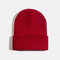 Unisex Solid Color Knitted Wool Hat Skull Cap Beanie Caps - Wine Red