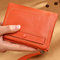 Women Genuine Leather Card Holder Wallet High-end Purse  - Orange