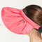 Roll-up Wide Brim Folding Visor Hats Roll-up Head Band Durable Hats Vacation Beach Caps - Rose