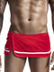 Mens Inside Net Briefs Sexy Towel Shorts Cotton Fleece Apron Design Loose Home Casual Boxer Shorts - Red
