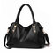 Soft Leather Elegant Designer Handbag Shoulder Bag For Women - Black