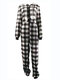 Plus Size Plaid Jumpsuits Women Pajamas Hooded Front Zipper Home Plush Sleepwear - Black