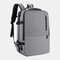 Men Oxford Extension Capacity 15.6 Inch USB Charging Multi-pocket Business Laptop Bag Backpack - Grey
