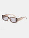 Women AC Rectangular Full Frame Tinted Lens Wide Glasses Legs Anti-UV Fashion Decorative Sunglasses - #04