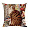 1 PC Cute Cat Printed Cat Cushion Cover Cotton Linen Throw Pillow Home Sofa Decoration Decorative Pillowcase Throw Pillow Cover - #10